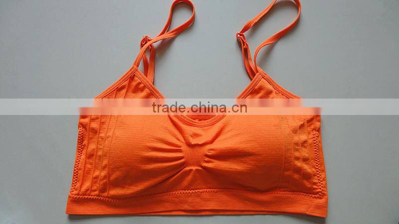 Fashion design hot sale ladies seamless sports bra tube bra