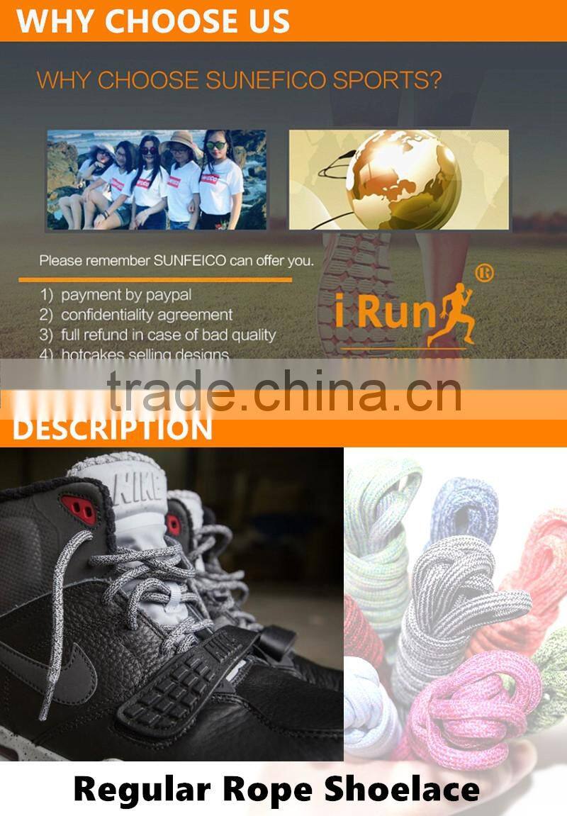 New Style Fleck Regular Rope Hiking Marathon Sports Shoes Laces - 130 CM Long Yeezy Shoes Thick Round Strings - Accept Custom