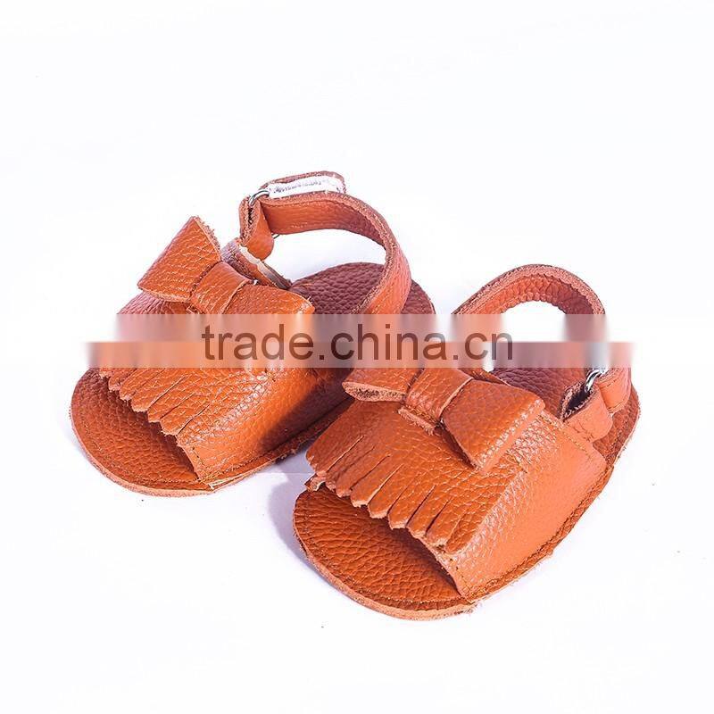 New design fringed genuine leather baby sandals, baby fringed sandals