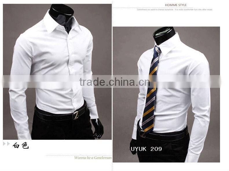 White color man long sleeve dress shirts