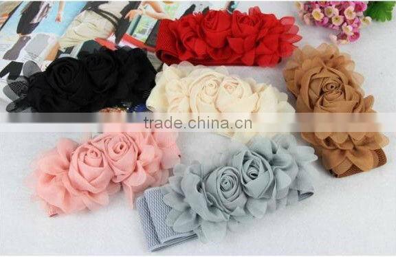 2013 Wide fashion women elastic webbing belt with many colors and designs for optipon