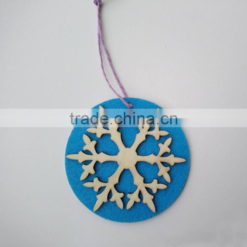 Blue Wooden Snowflakes Costume Wall Hanging Crafts