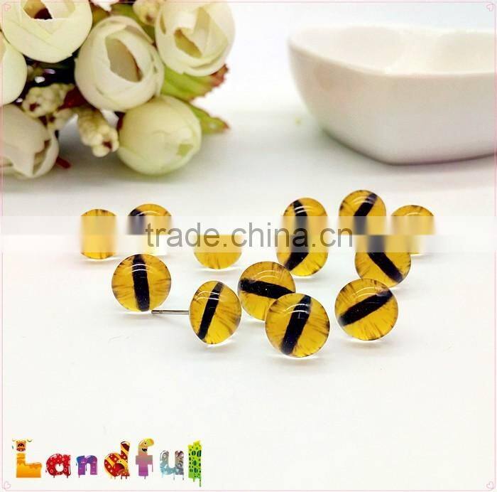 10mm Yellow Glass Cat Eyes Craft Soft Toys Safety Plastic Stuffed Dragon Eyes