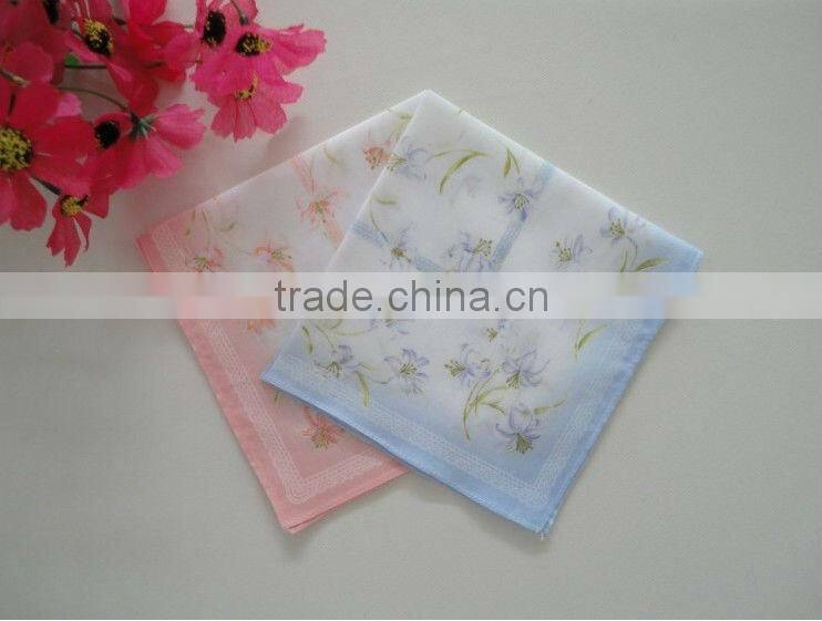 red hand embroidery ladies' handkerchief