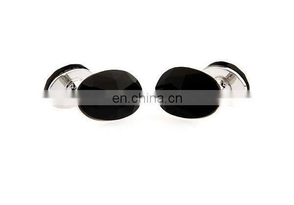 2014 wholesale gold plating jewelry fashion rose cufflinks black stone cufflinks high quality
