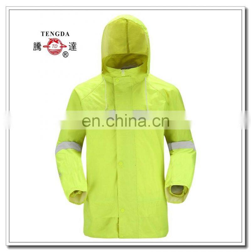 heavy duty reflective safety nylon rain jacket for policeman