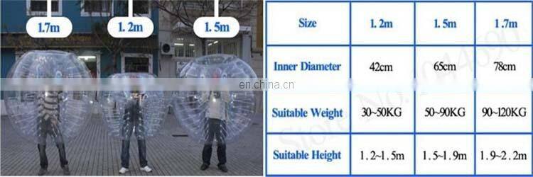 Exciting body game 0.8mm TPU/PVC outdoor soccer bumper balls australia