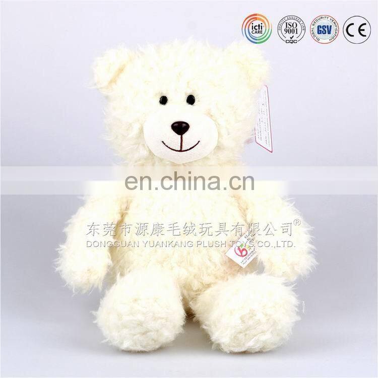 OEM/ Custom design super soft Velboa material stuffed white polar bear with scarf