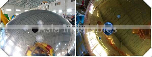 Huge Floating Mirror Ball For Reflection / Slivery Outdoor Inflatable Mirror Sphere Ball For Park
