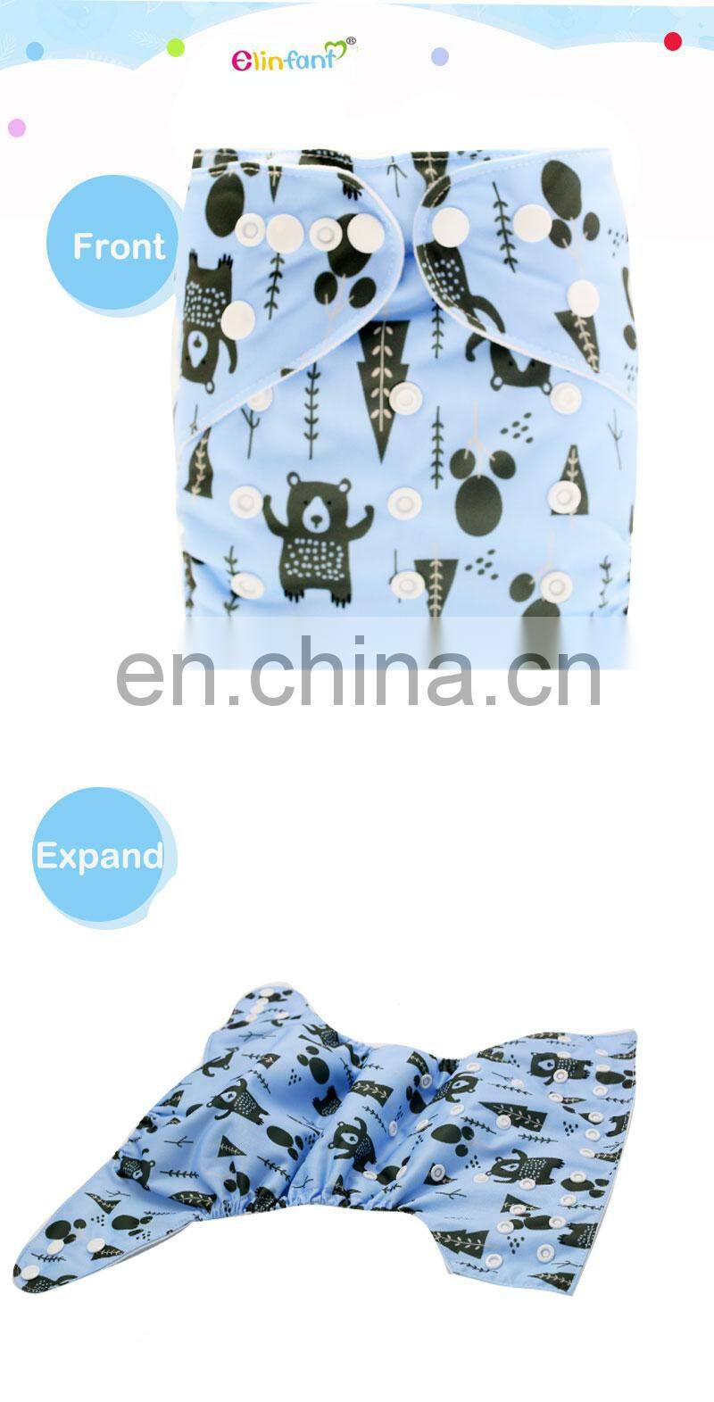 Elinfant2017 Most Popular Digital Baby Cloth Diapers washable suede cloth fast dry nappy reusable pocket cloth diaper