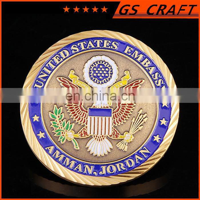 3D gold plated metal two sides gold coin/sliver coin/bronze coin