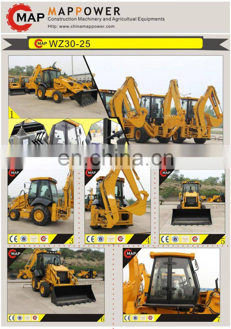 WZ30-25 construction machinery front loader and backhoe loader with CE certificate