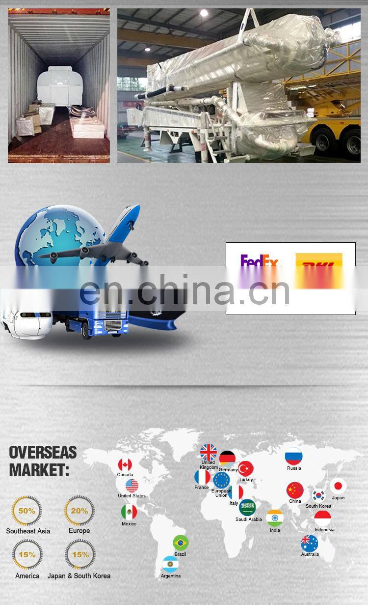 Remote control 48m 52m concrete pump truck sizes for high building construction