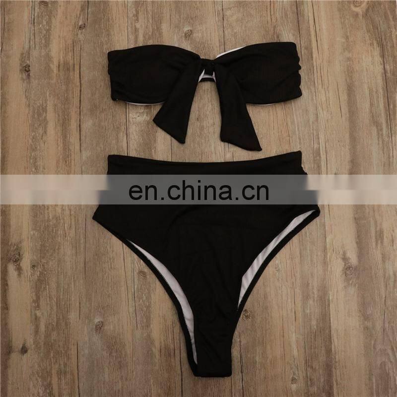 Bow Design Wrapped Sexy Neon Bikini Set Knotted Solid High Waist G String Swimsuit Women Micro Swimsuit Mermaid 2019