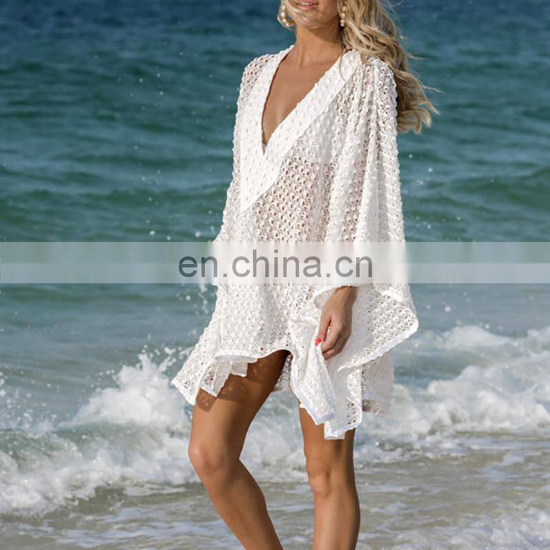 Lace Bikini Cover up Sexy Beach Cover up Vestidos playa 2019 Pareo de Plage Swim suit Cover up Beach wear Women Tunic Dress