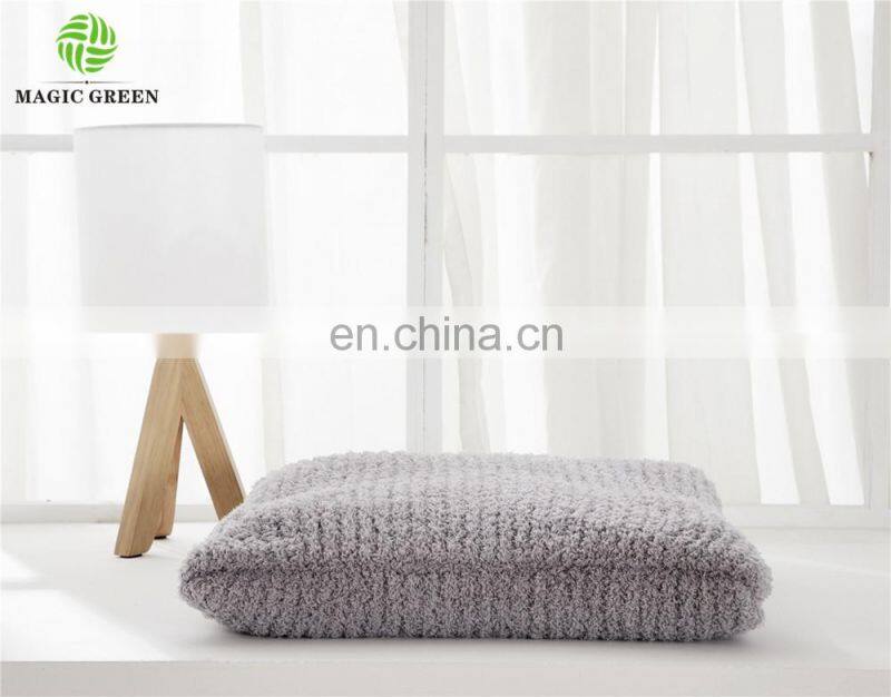 Barefoot Dreams super soft zero defect 100% polyester micro feather yarn knit bedcover blanket pillow case set cushion cover