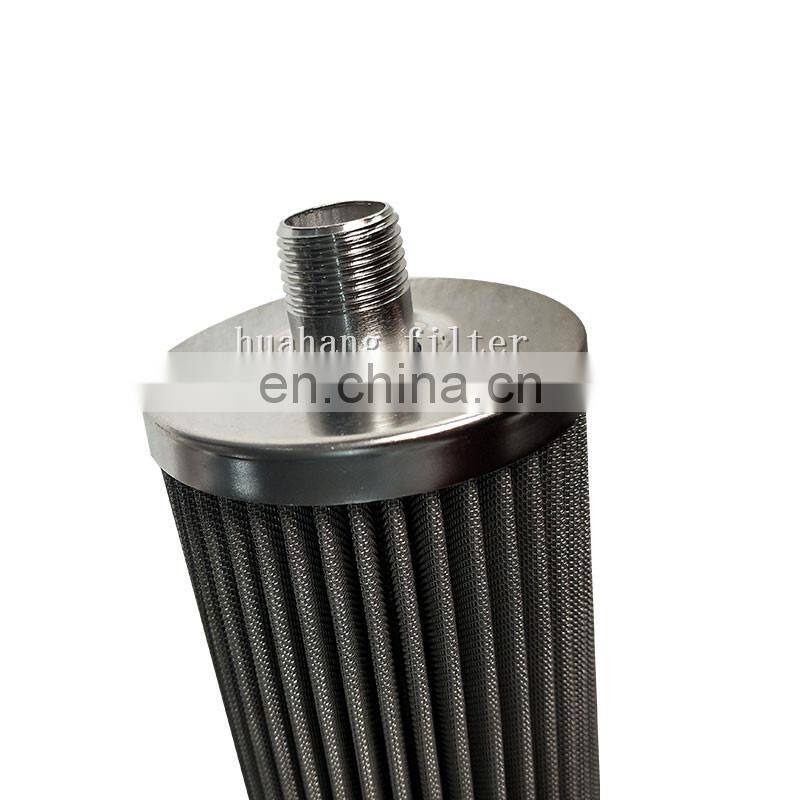 304 Stainless Steel Wire Mesh Pleated Metal Filter Element with Threaded interface