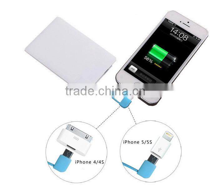 2015 New product Ultra-thin 4.8mm credit card power bank, micro usb battery charger, slim power banks made in china