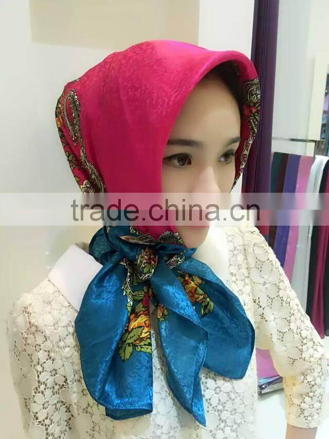 S446 Popular leisure design muslim square scarf
