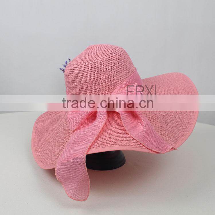 Wholesale Womens' Wide Brim Straw Hat Summer Beach Straw Hat Cheap