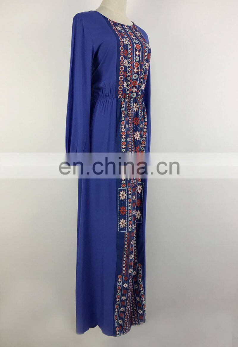 Boho Long Sleeve Maxi Women Dress Bohemian Elegant Casual Long Dresses Muslim Khaki Grey Loose Autumn Fashion Clothes New