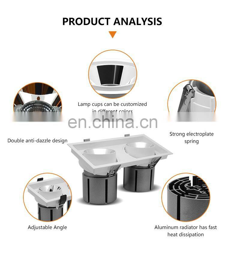 New Design Small High Brightness Small Down Lamp Indoor Residential 2*12W LED Linear Grille Light