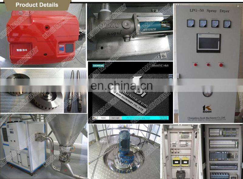 TPG Model Centrifugal Atomizer Food Ingredients Flavor Spray Dryer