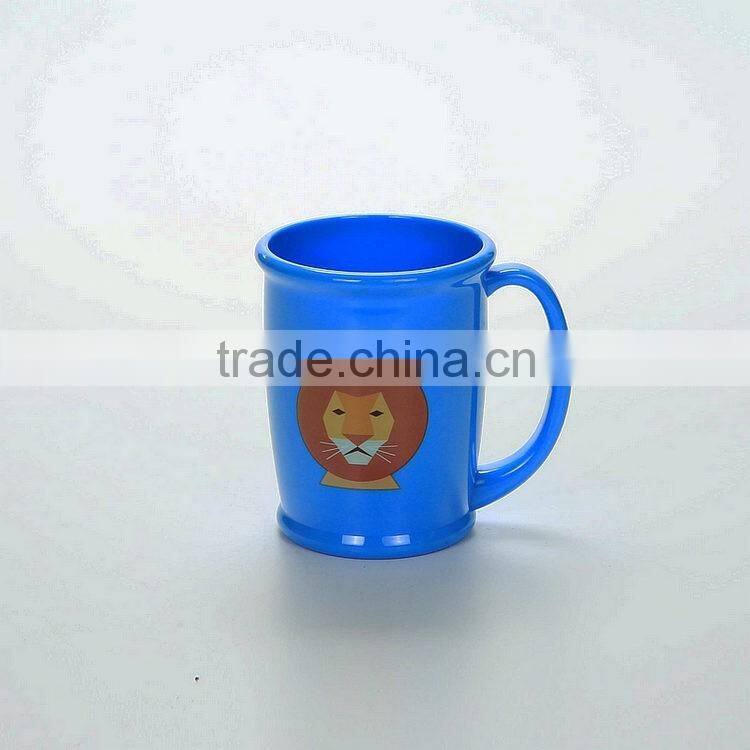 Reusable Cartoon Plastic Cups with handle --Blue