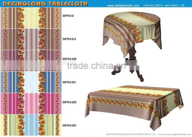 sublimation faux fur oriental PVC printed flower tablecloth for restaurant
