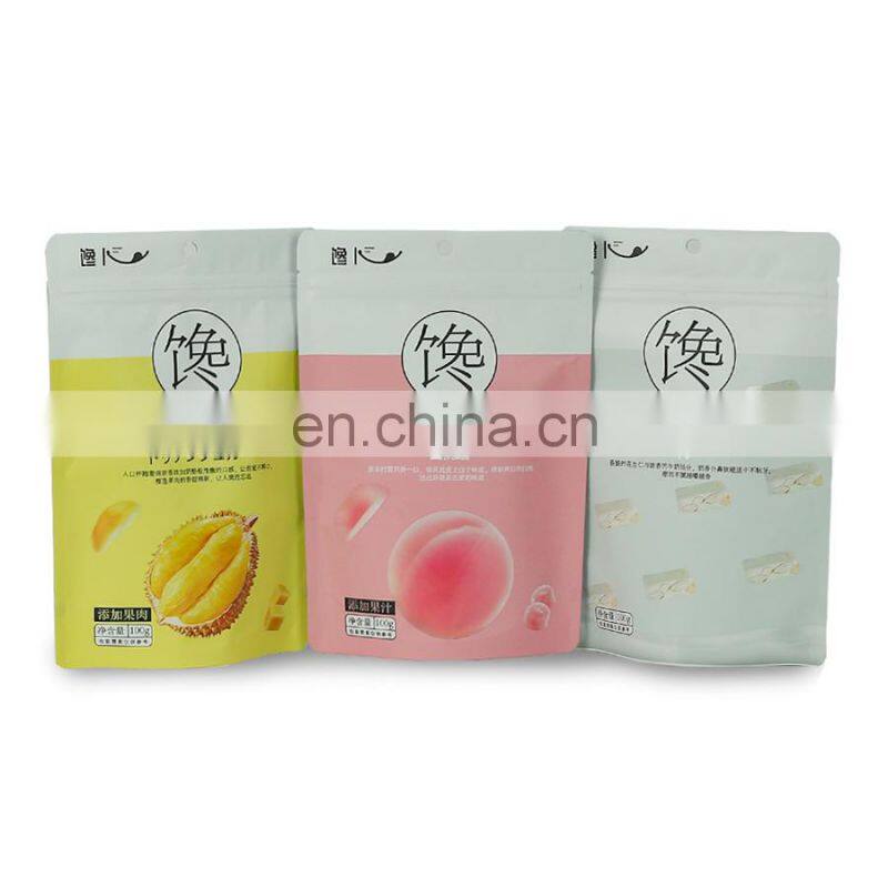 Stand up pouch customied printing snack packaging bag with clean window zipper lock bag dry fruit packaging bag