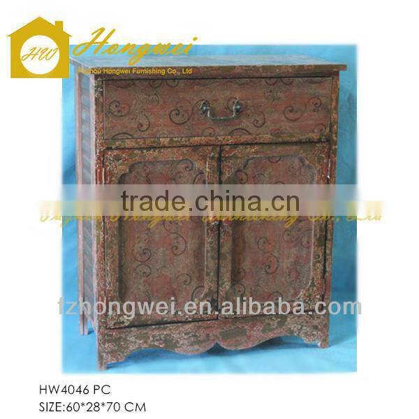 Handmade Antique Wooden Cabinet Storage Cabinet with Drawer&Door for Room Storage