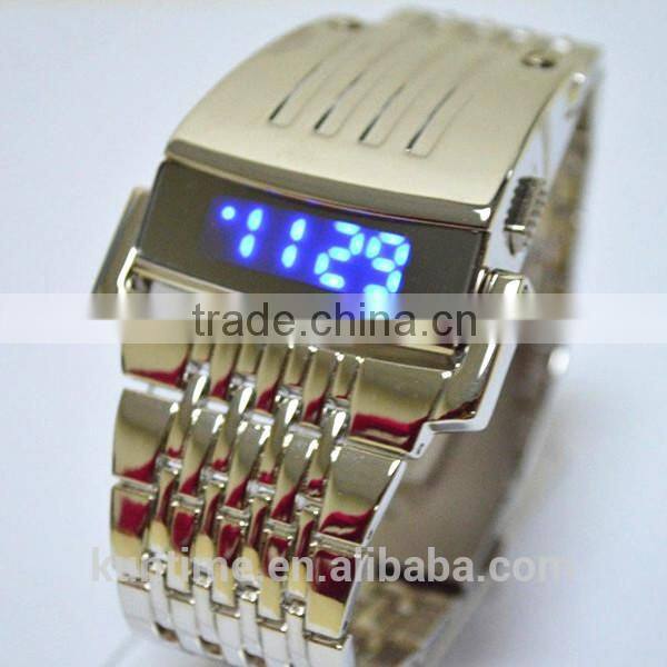 2014 machine cat head stainless steel back men watch digital LCD watch
