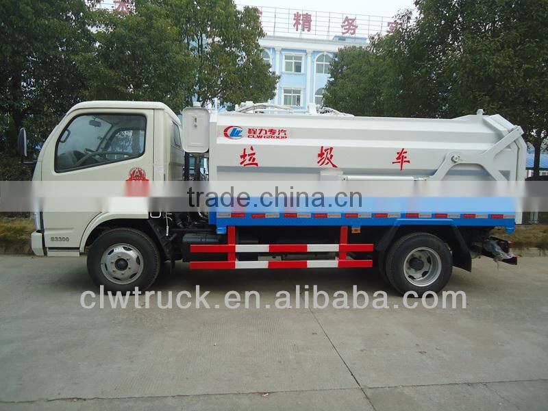 Dongfeng 4000L 4x2 compactor garbage truck with bin lifter