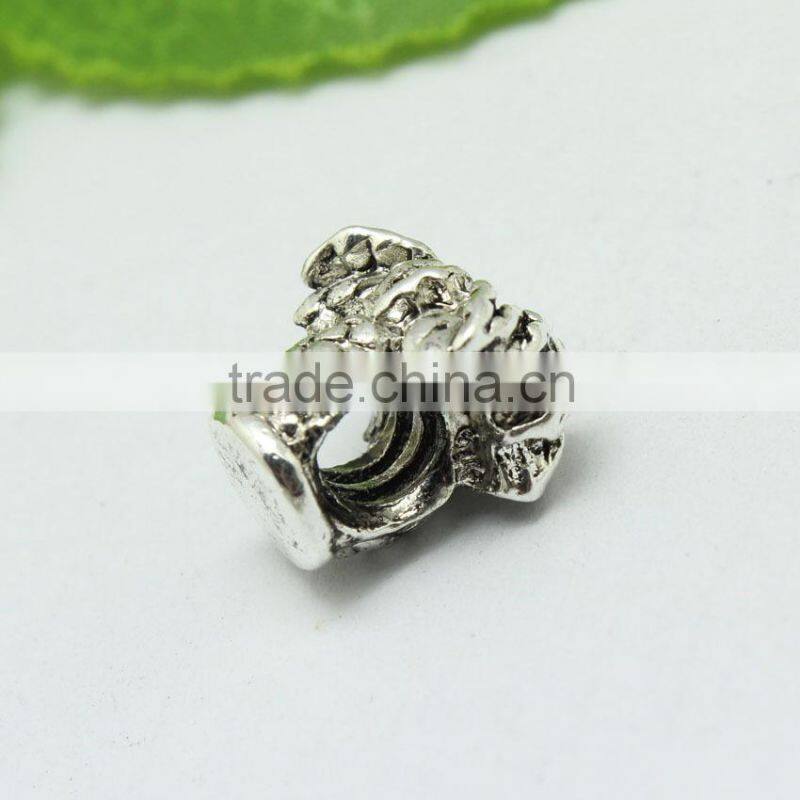 Wholesale Pdora New Style Anti-silver Coconut Tree Shape Zinc Alloy Round Hole Slide Beads