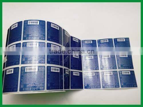 Horizon custom PE BOPP blue sticker label with gloss lamination