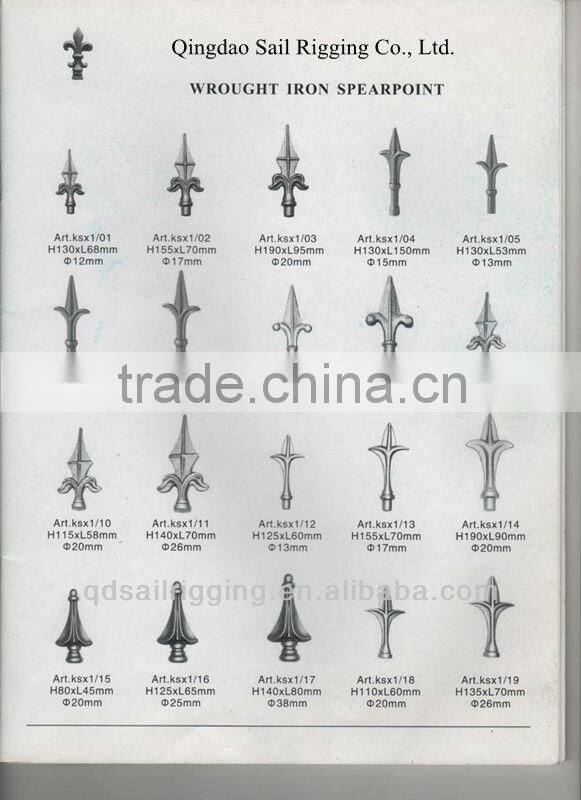 china hardware wrought iron spearpiont