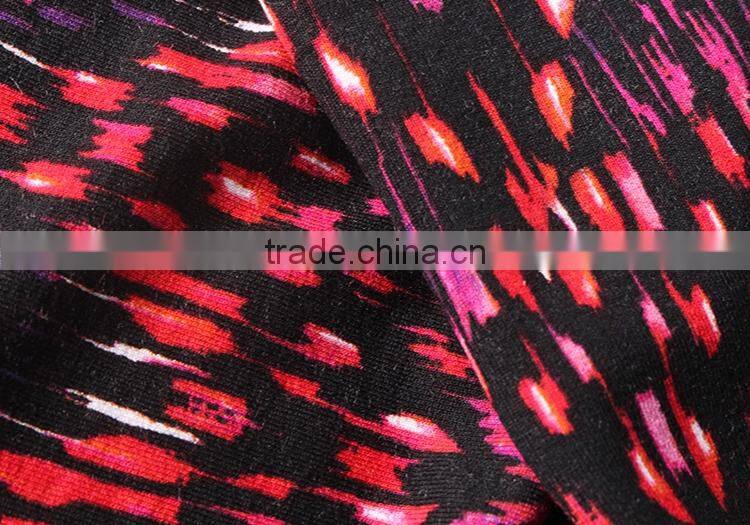 high quality textile digital printed kniting weft spandex viscose fabric