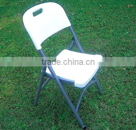 HDPE Material Plastic Folding Chair with Metal Frame