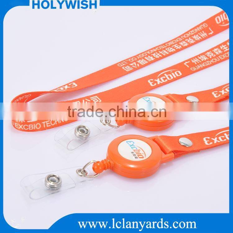 Badge Reel Polyester Heat Transfer Sublimation Neck Lanyard With Customized Logo