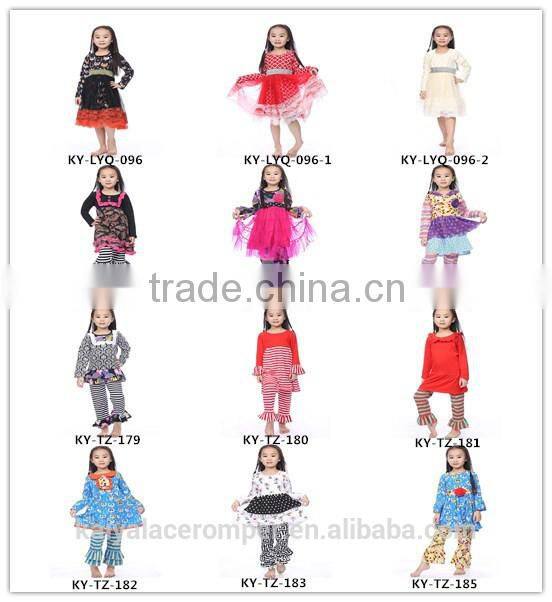 fashion fall kid clothes ruffle boutique girl clothing wholesale 2016