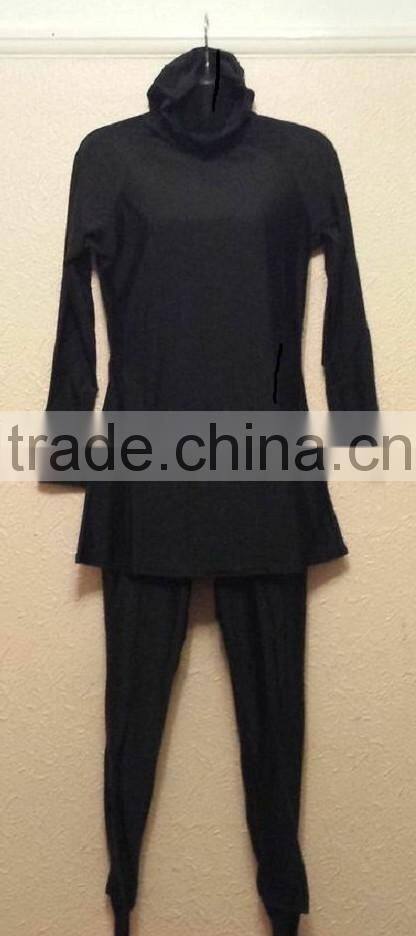 Ladies Full Body Modesty Muslim Islamic Swimsuit attached hood
