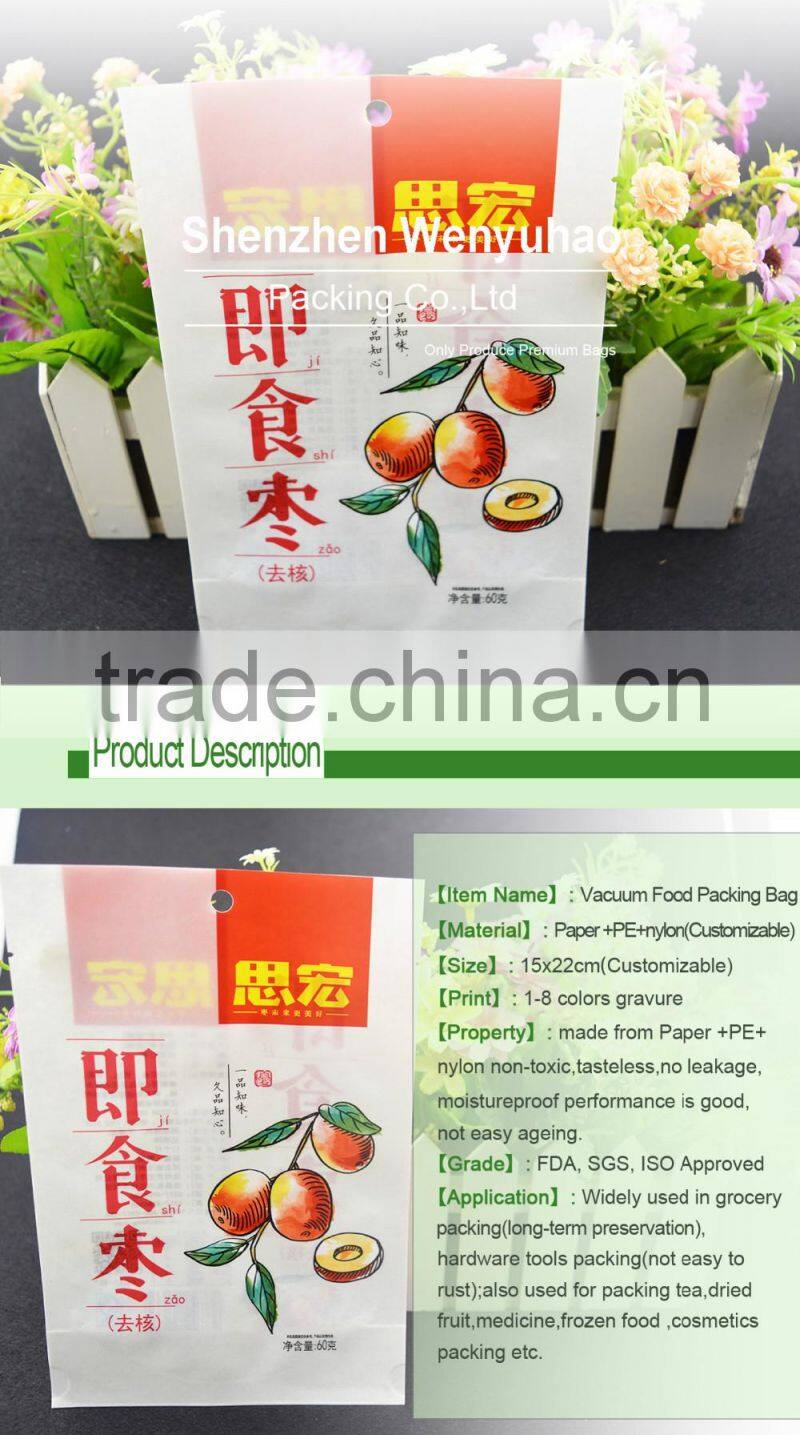 greaseproof color printed paper Laminated Bag Packing zipper Snack Bag