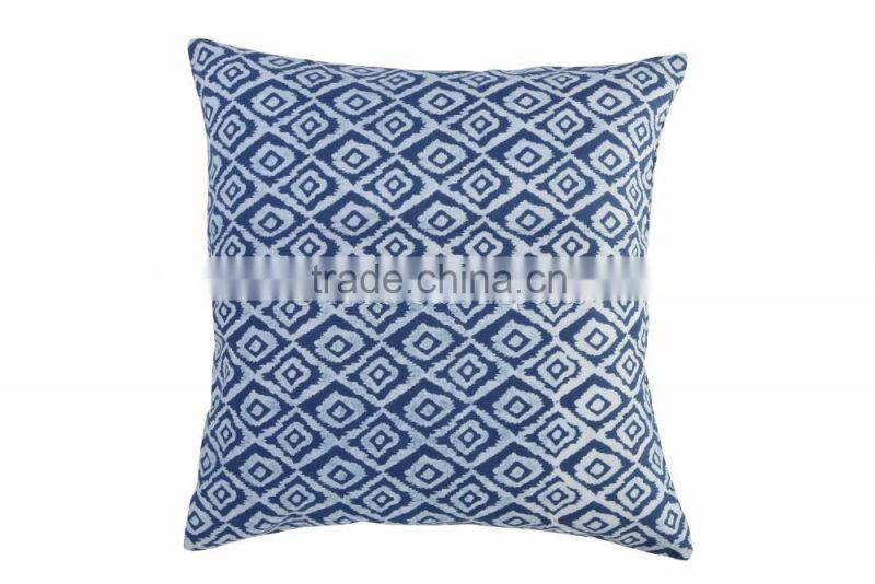 Indian Block Print Reversible Cushion Cover Indigo Cotton Shams Decorative Pillows Handmade Cushion Throw