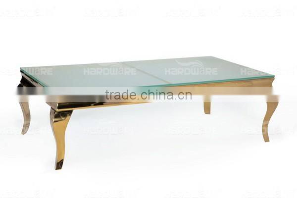triangle gold stainless steel wedding tables square MDF wedding tables