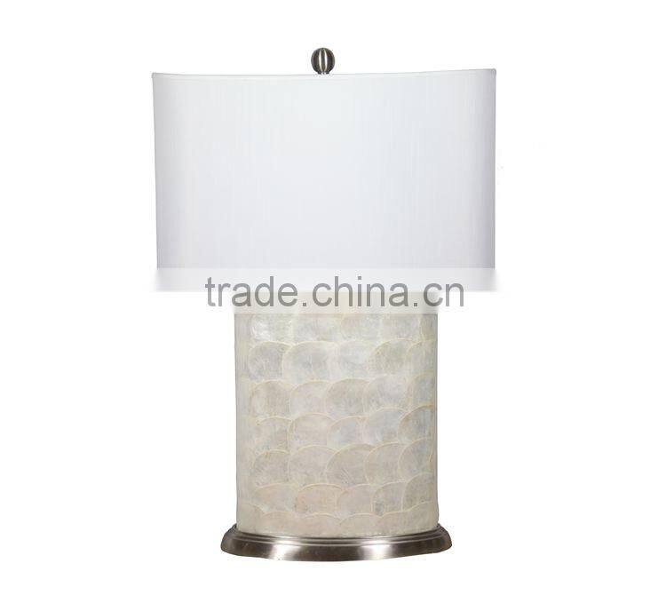 Modern seashell table lamp with metal base