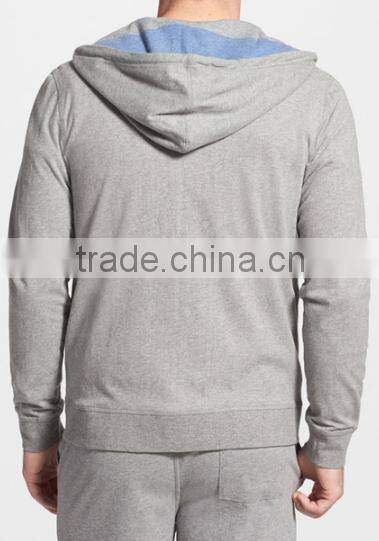 High Quality Sporty Hooded Pajama Top For Men With Zip Front