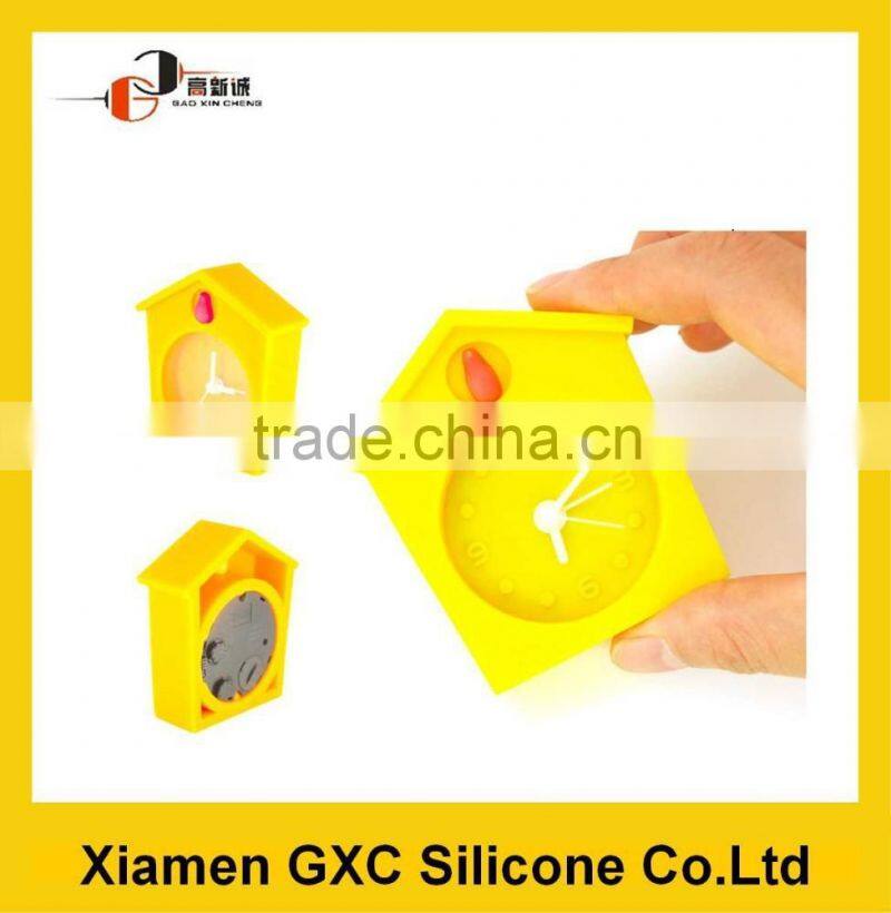 colorful silicon mini cute alarm clock for promotion gift