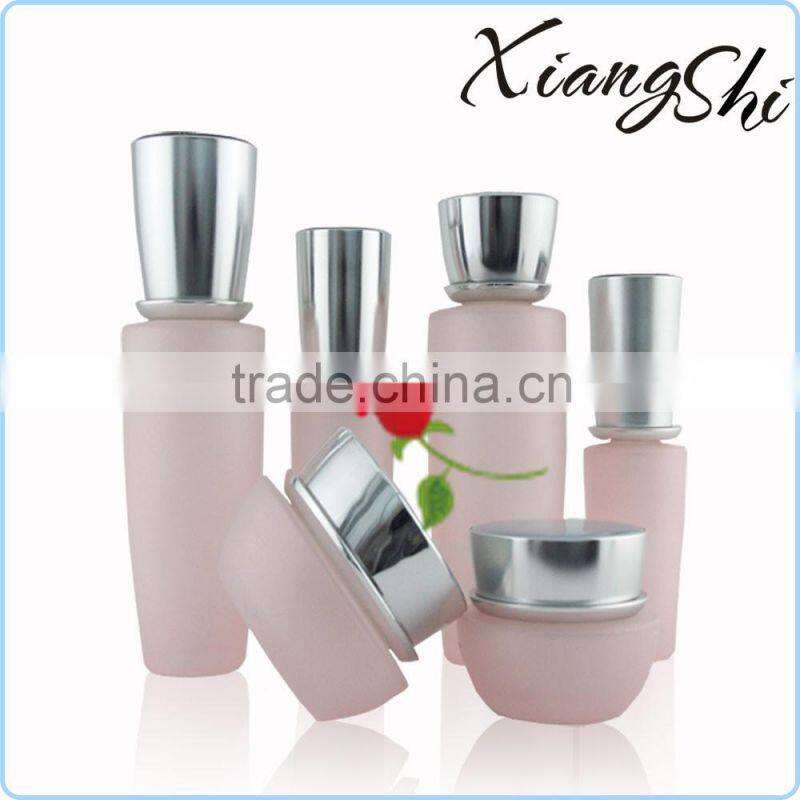 2014 new cream and lotion glass cosmetic bottles set