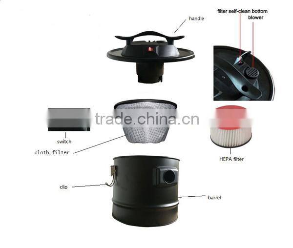 15L Black iron drum fire proof ash vacuum cleaner BBQ cleaning Charcoal the cheaper products vacuum cleaner