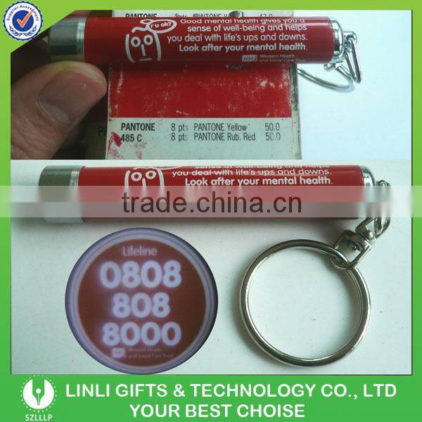 Hot Sale Customized Projection Flashlight Keychain